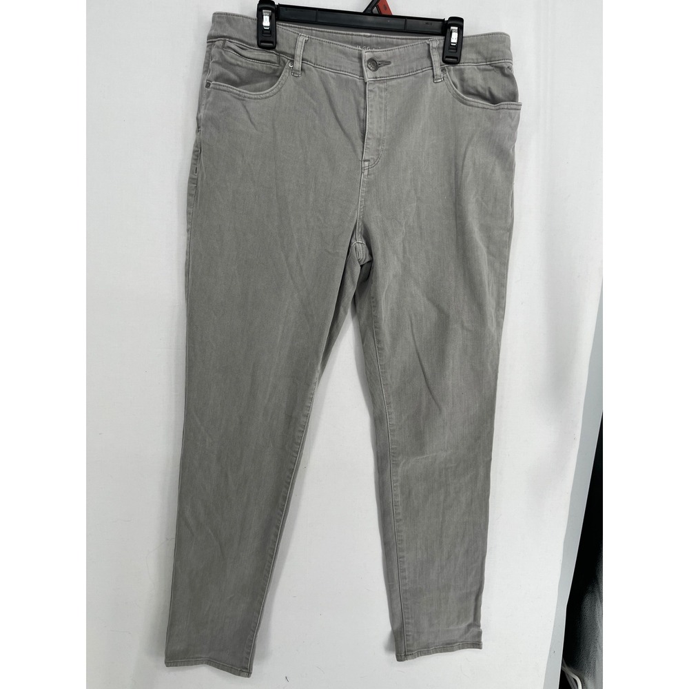 Chico's Jeggings Gray Stretch Denim Slim Leg Pants Size 2 Regular